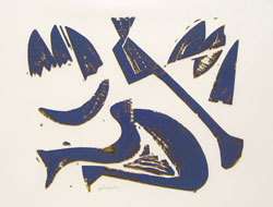 Hap Grieshaber (1909-1981): Engel (1962). Holzschnitt auf Japanpapier, 41,0 × 50,5 cm. Bild